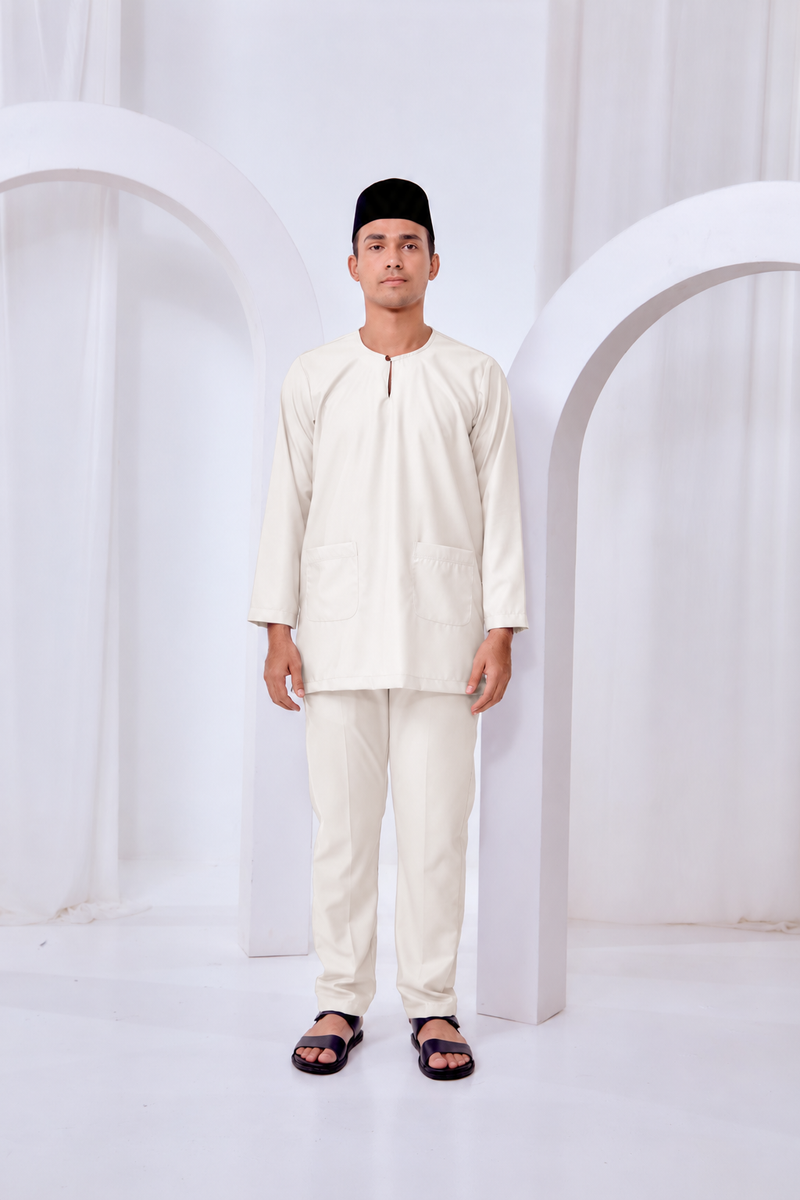 Baju Melayu Teluk Belanga - Off White