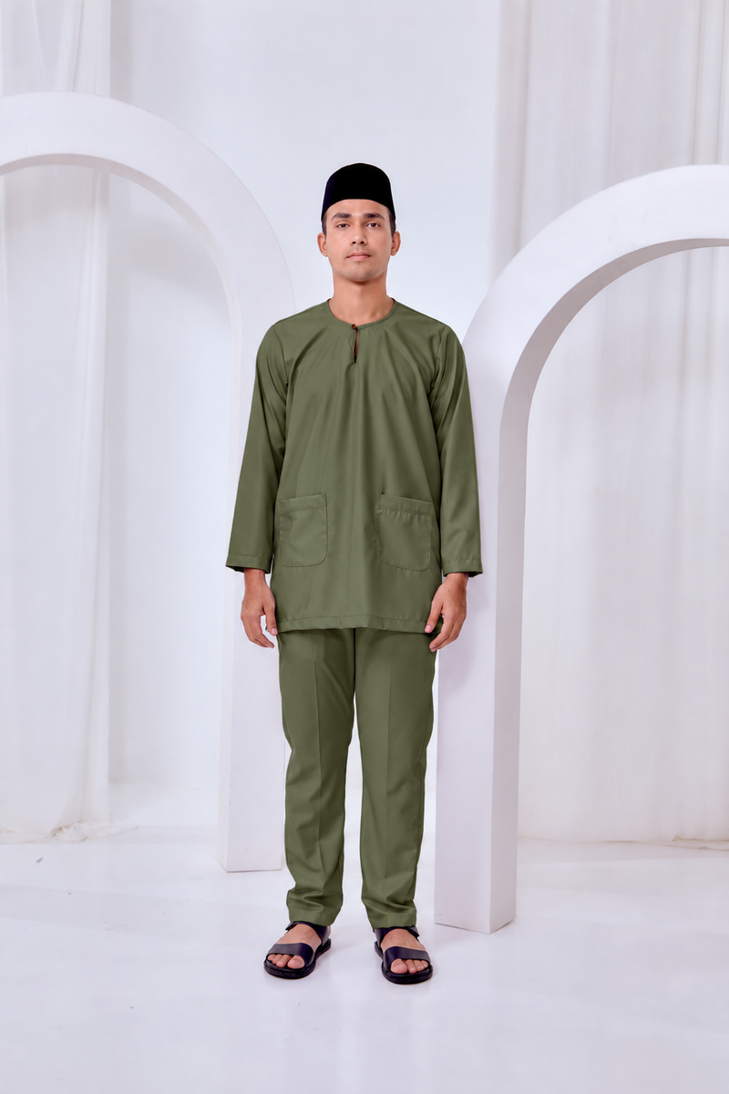 Baju Melayu Teluk Belanga - Leaf Green