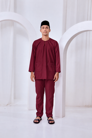 Baju Melayu Teluk Belanga - Burgundy