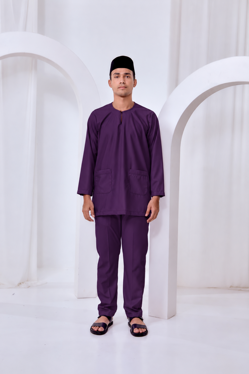 Baju Melayu Teluk Belanga - Dark Purple