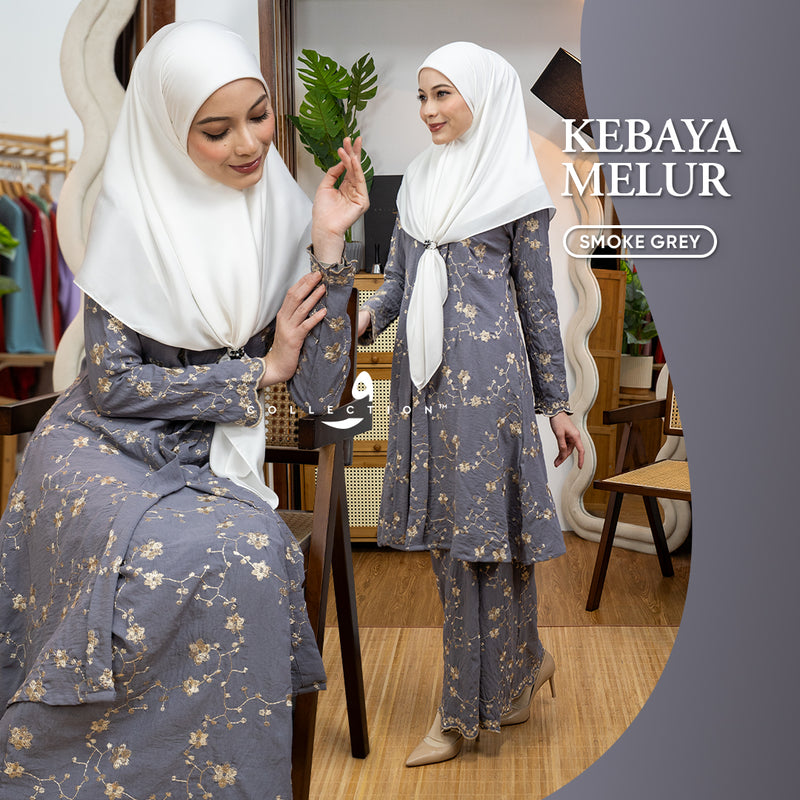 Kebaya Melur - Smoke Grey
