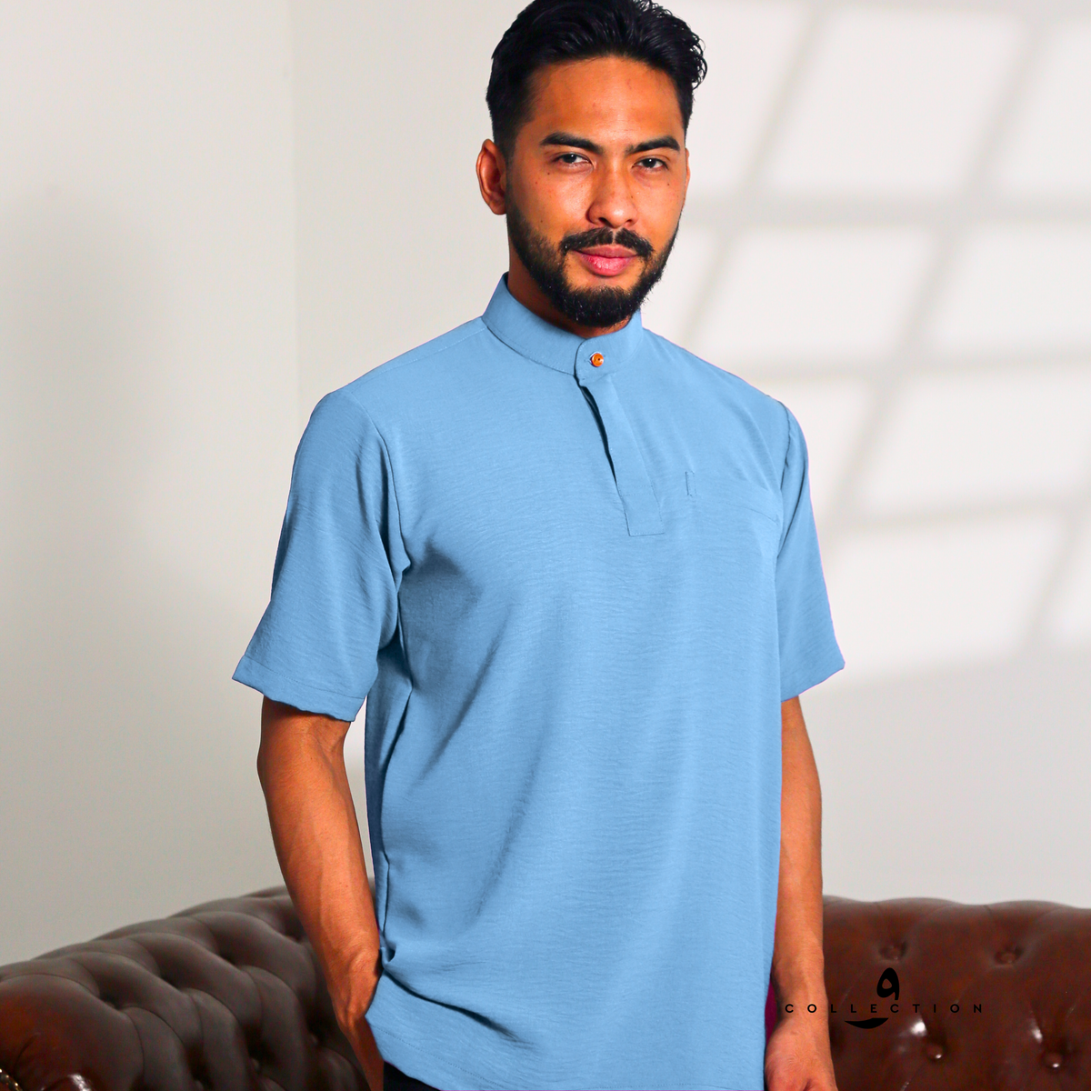 Kurta Ibrahim CEY Crepe - Baby Blue