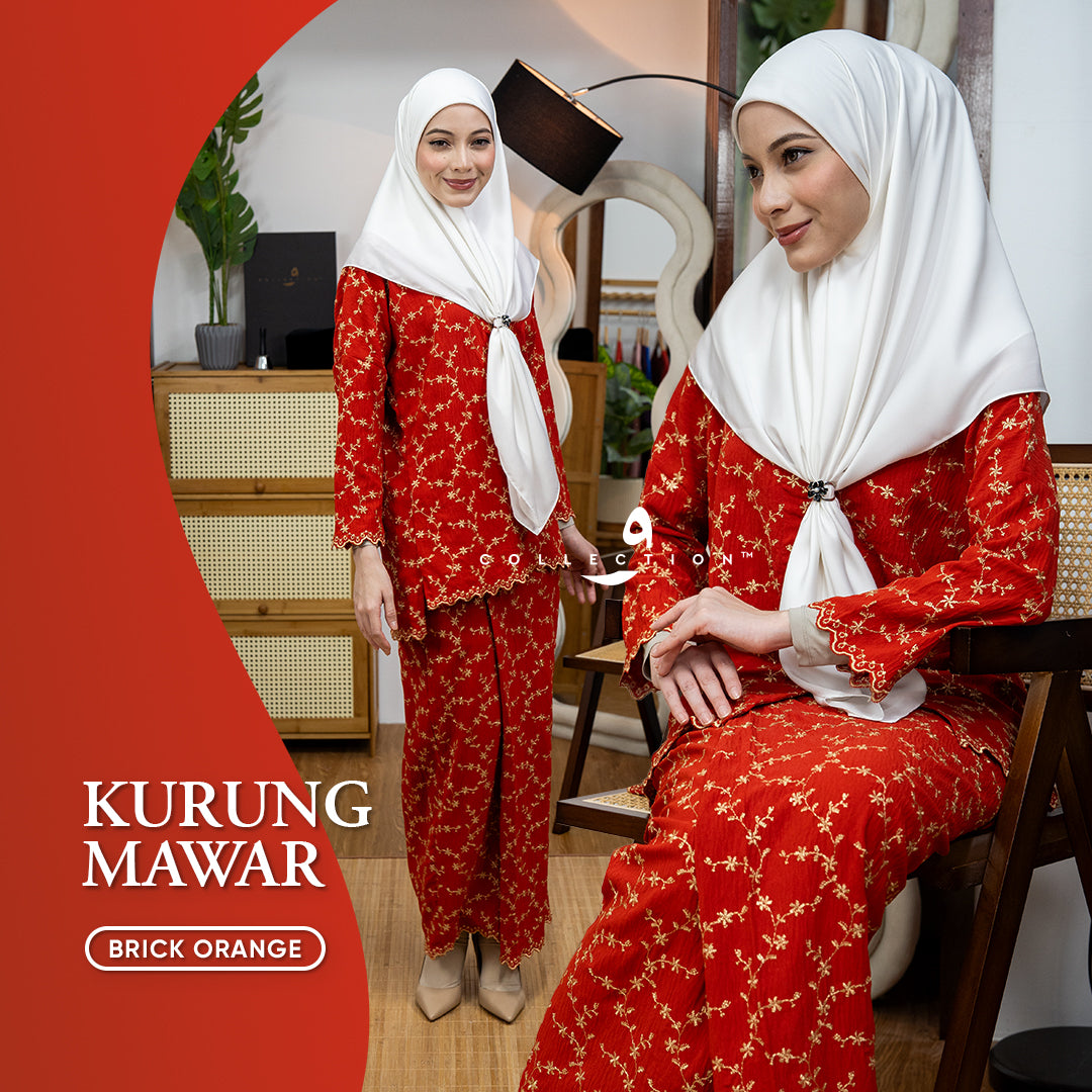 Kurung Mawar - Brick Orange