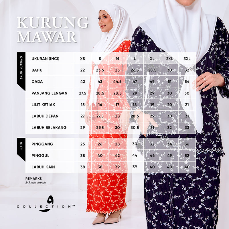 Kurung Mawar - Brick Orange
