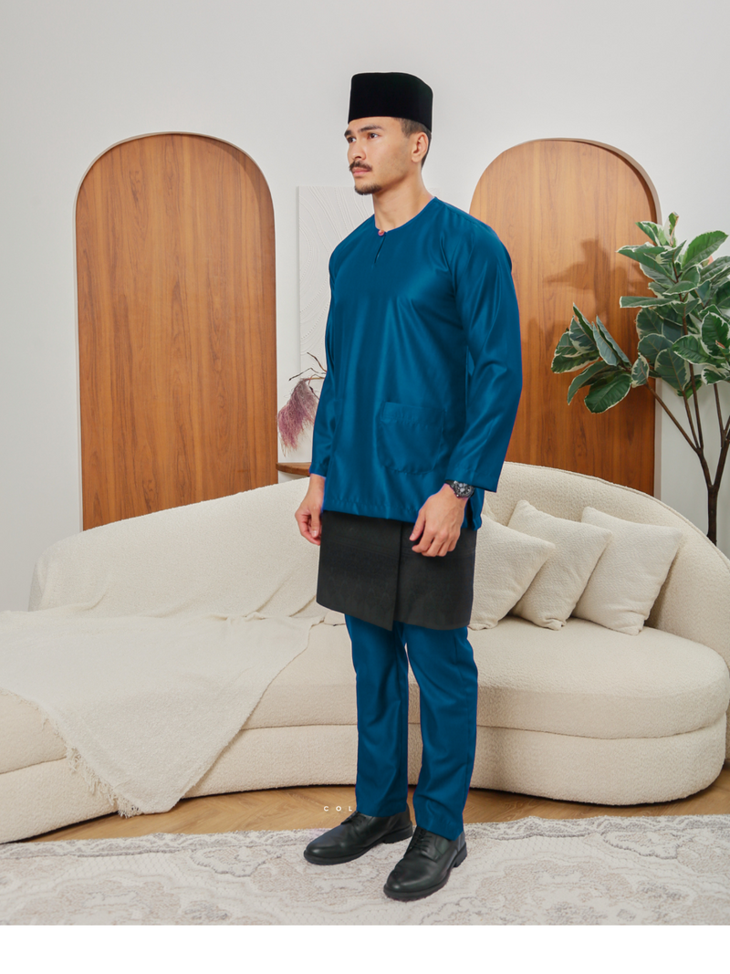 Baju Melayu Teluk Belanga - Teal Blue