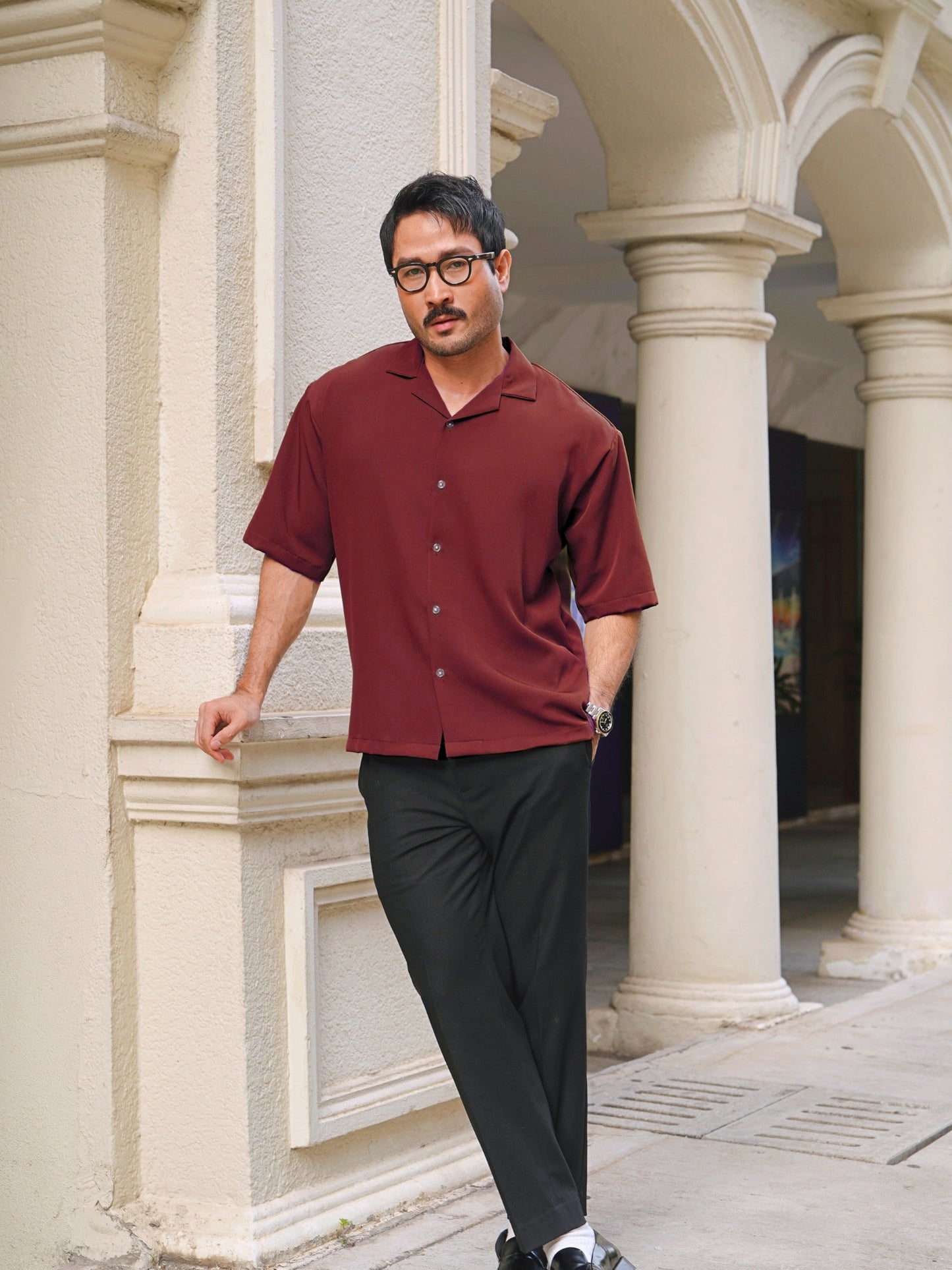 Kemeja Urban - Maroon