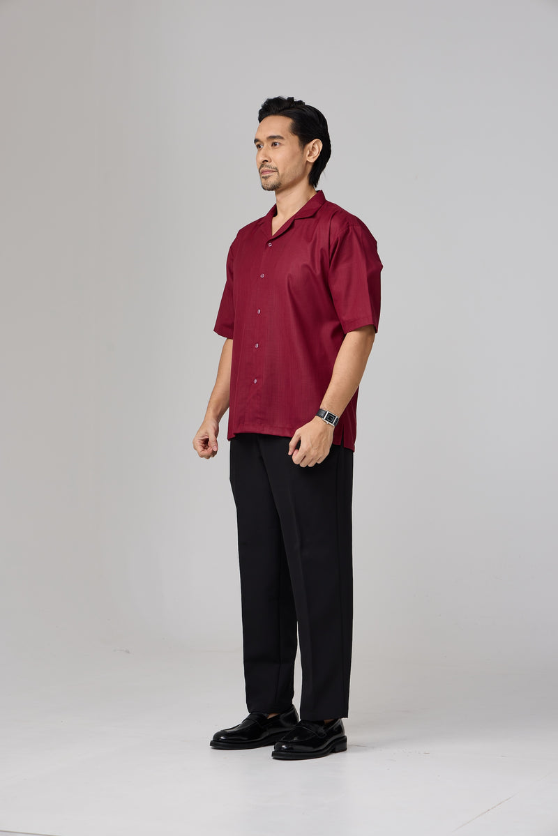 Kemeja Urban Slub - Maroon