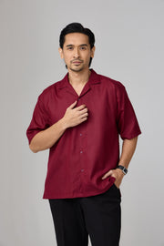 Kemeja Urban Slub - Maroon