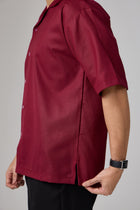 Kemeja Urban Slub - Maroon