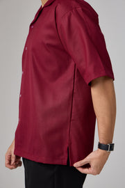 Kemeja Urban Slub - Maroon