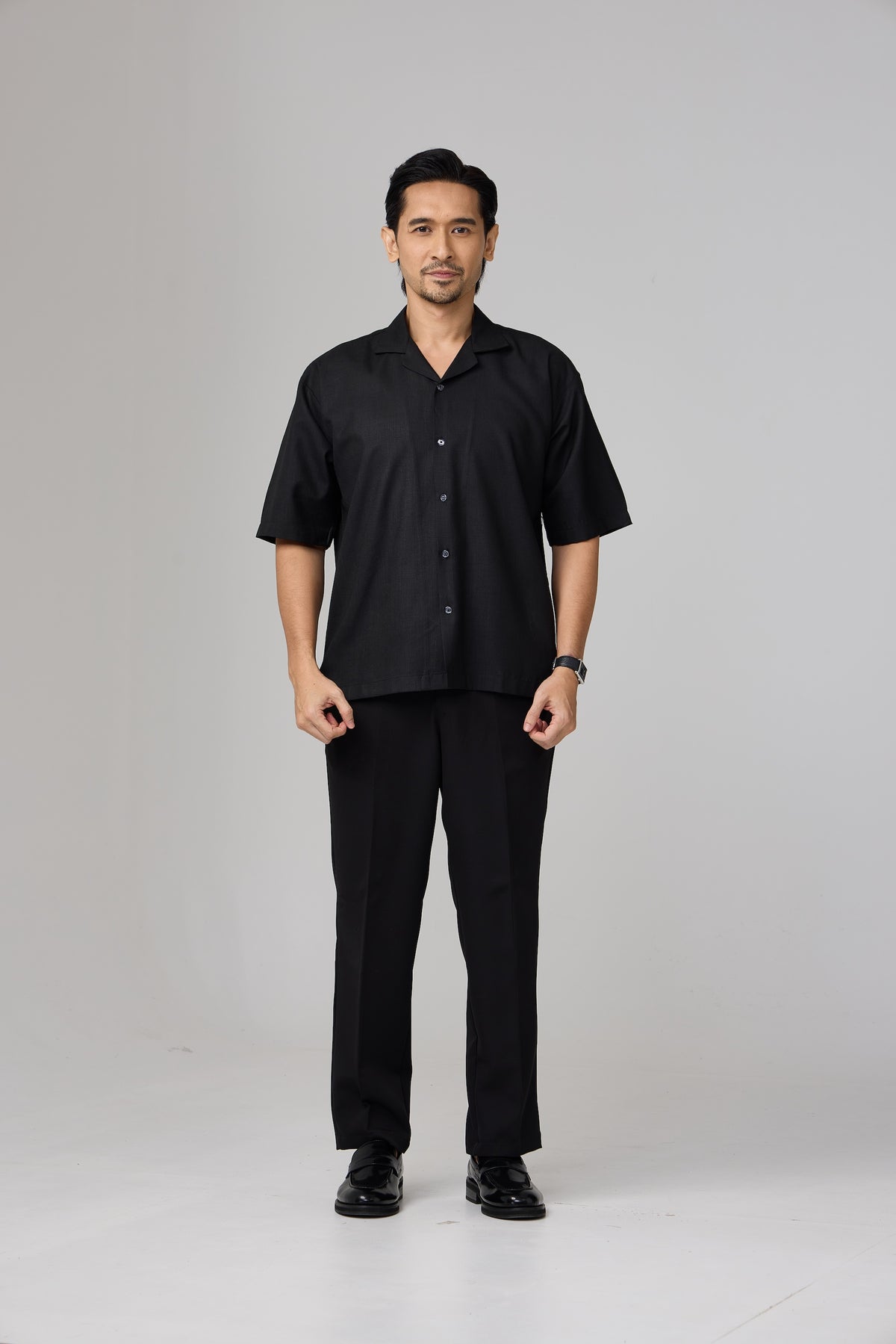 Kemeja Urban Slub - Black