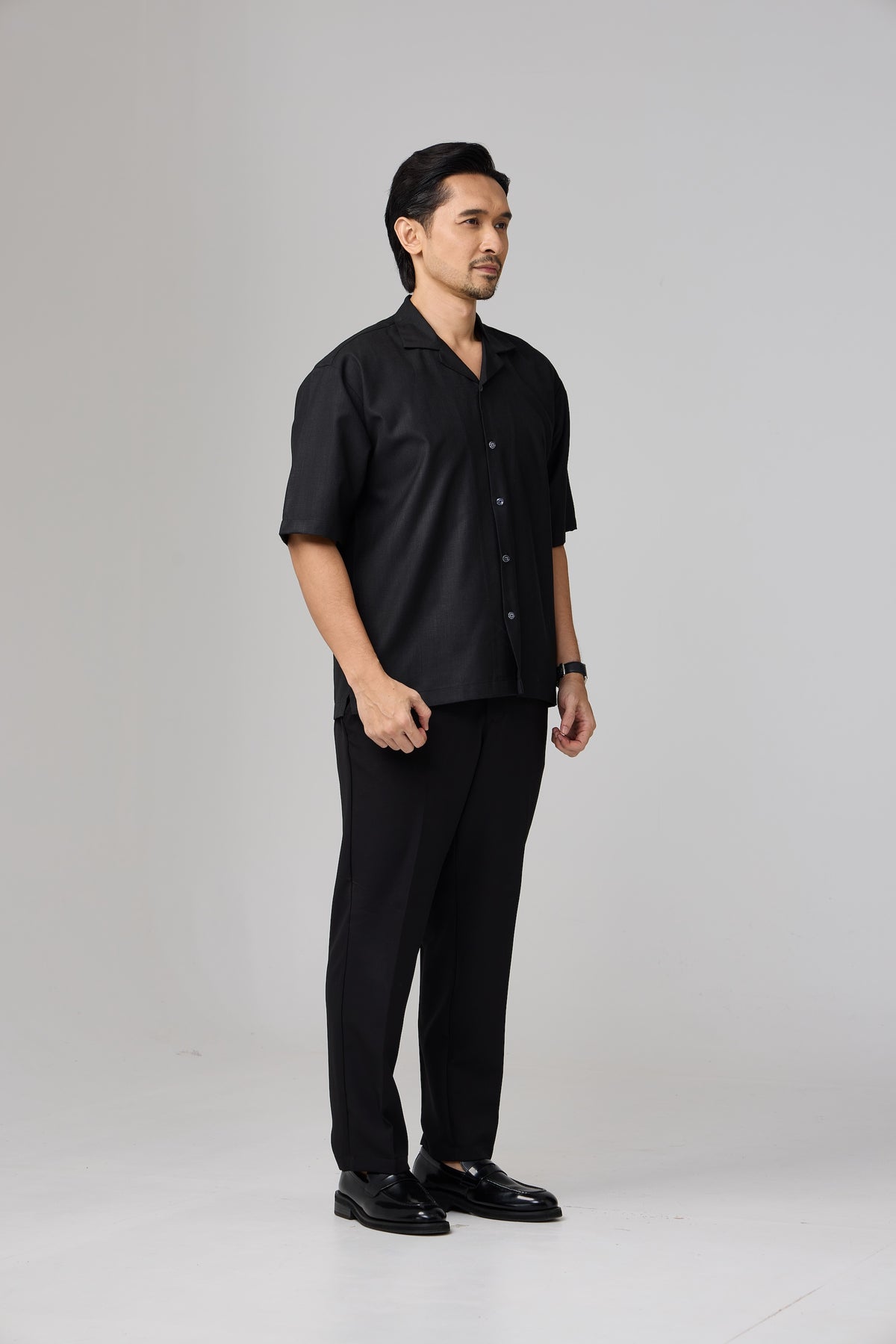 Kemeja Urban Slub - Black