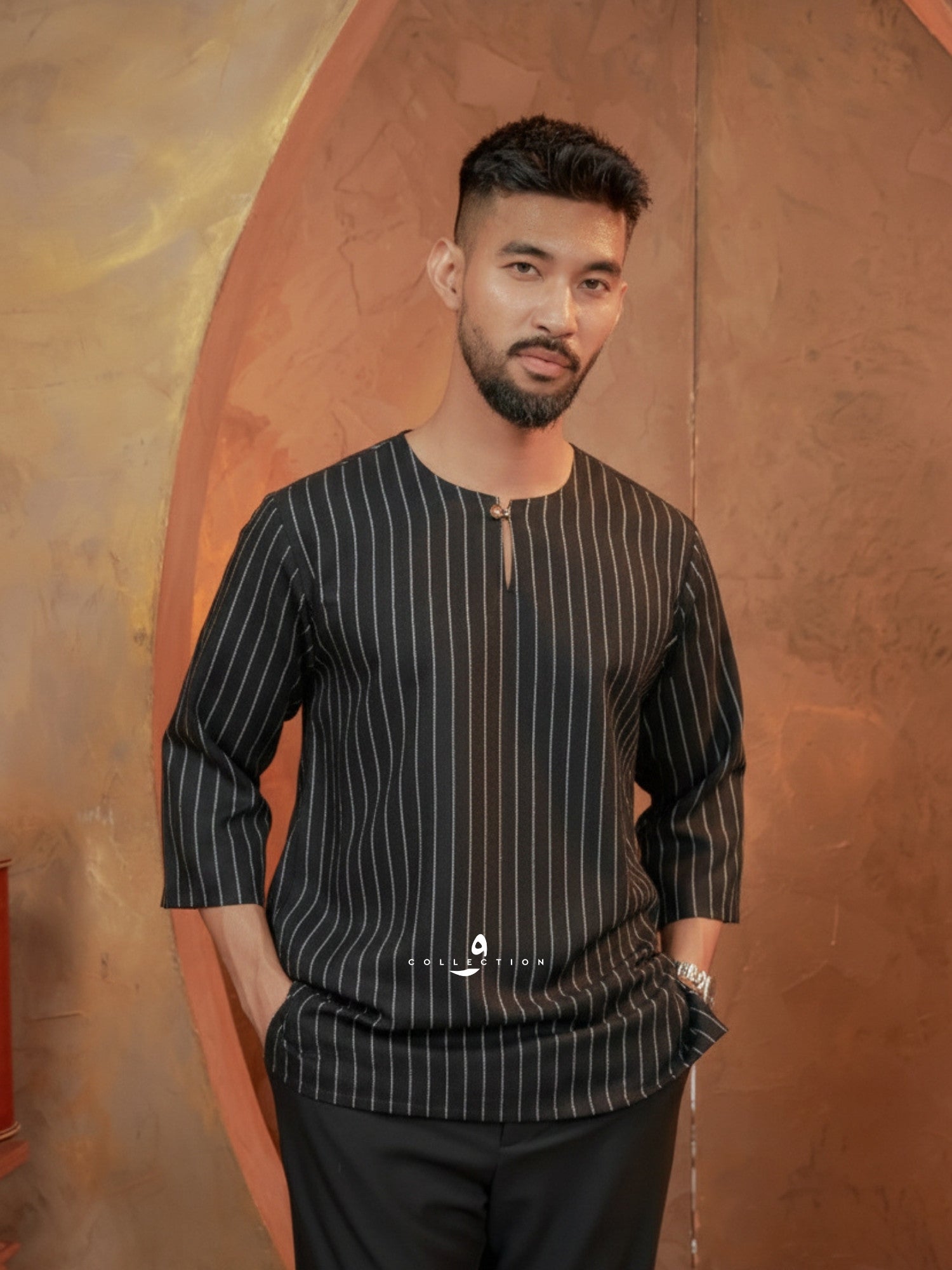 Kurta Ishak Linen - Black
