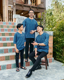 Kurta Ishak Linen - Teal Blue