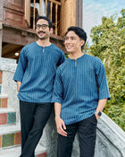 Kurta Ishak Linen - Teal Blue