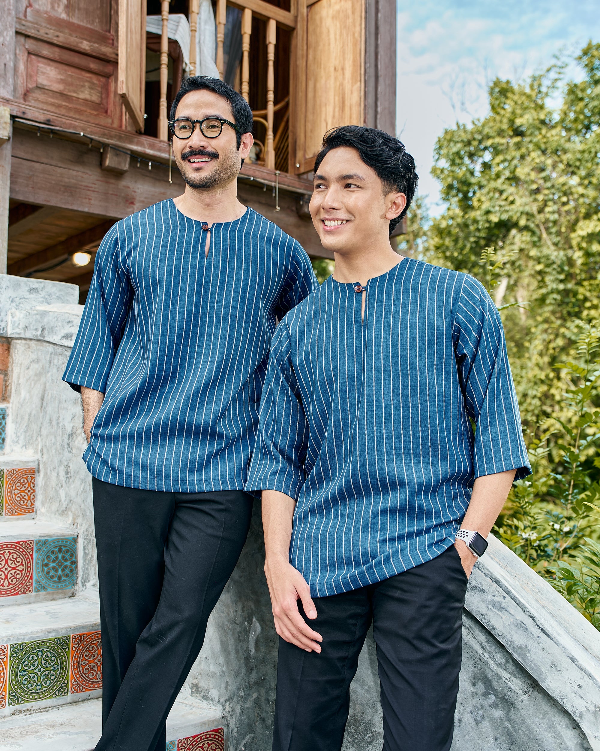 Kurta Ishak Linen - Teal Blue