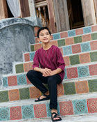 Kurta Ishak Linen - Maroon
