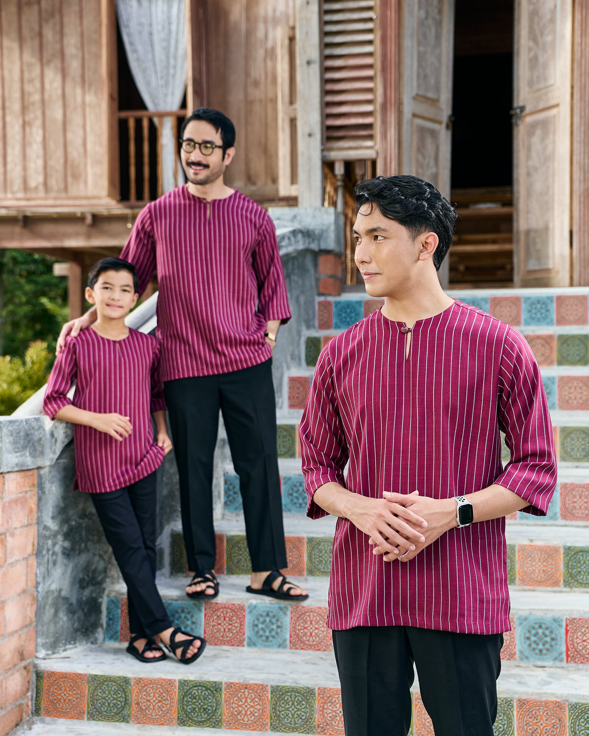 Kurta Ishak Linen - Maroon