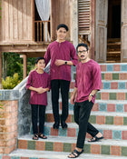 Kurta Ishak Linen - Maroon