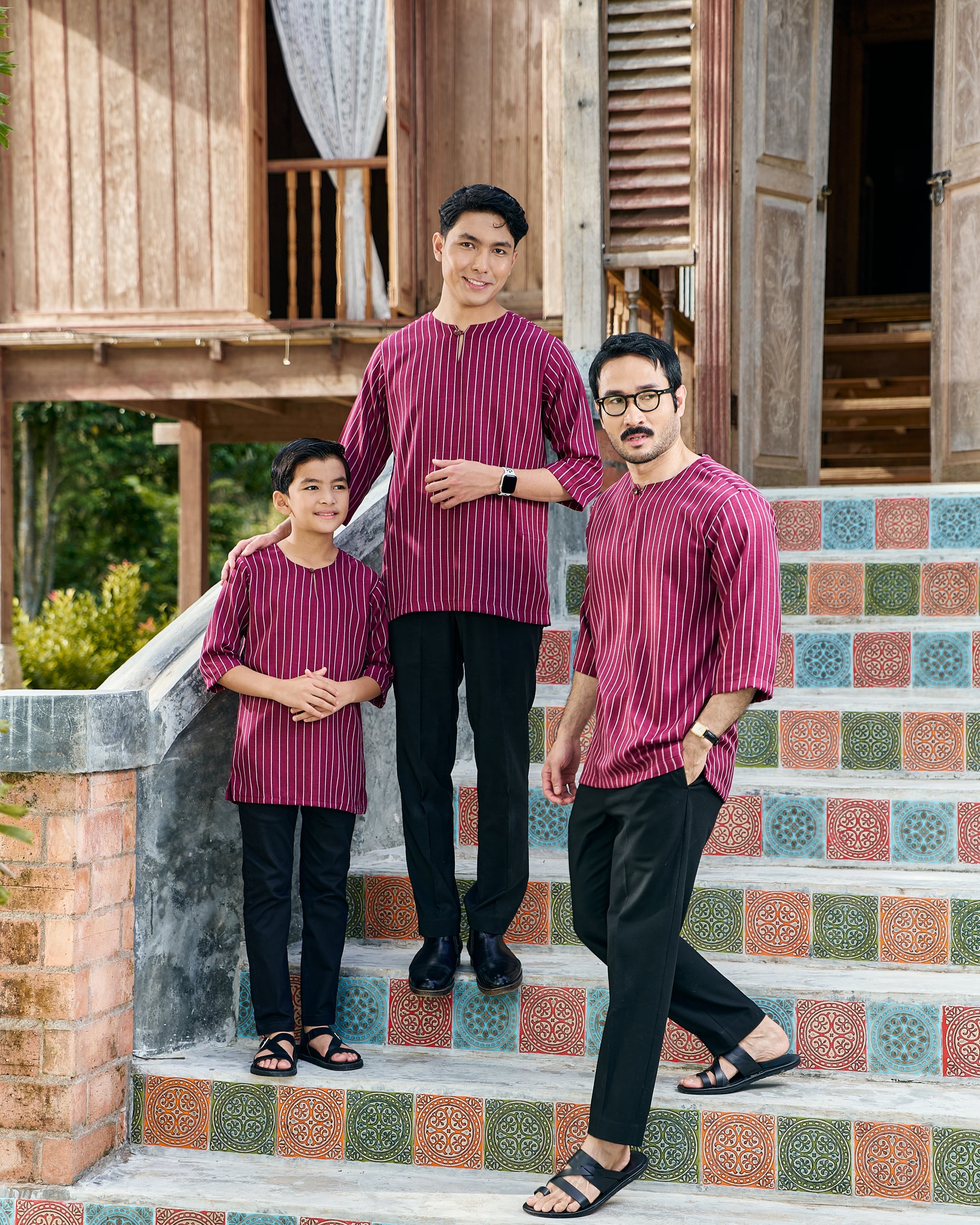 Kurta Ishak Linen - Maroon