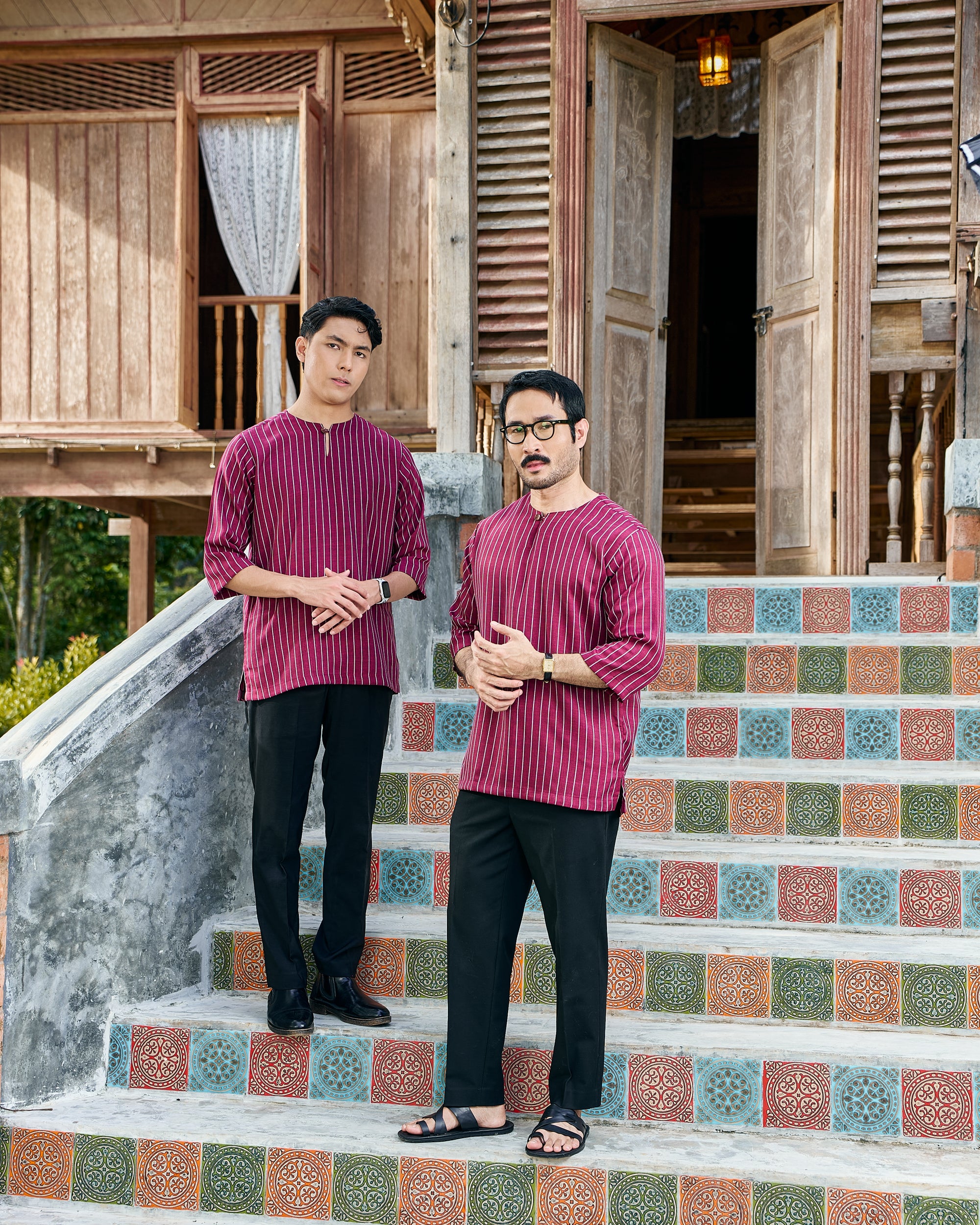 Kurta Ishak Linen - Maroon