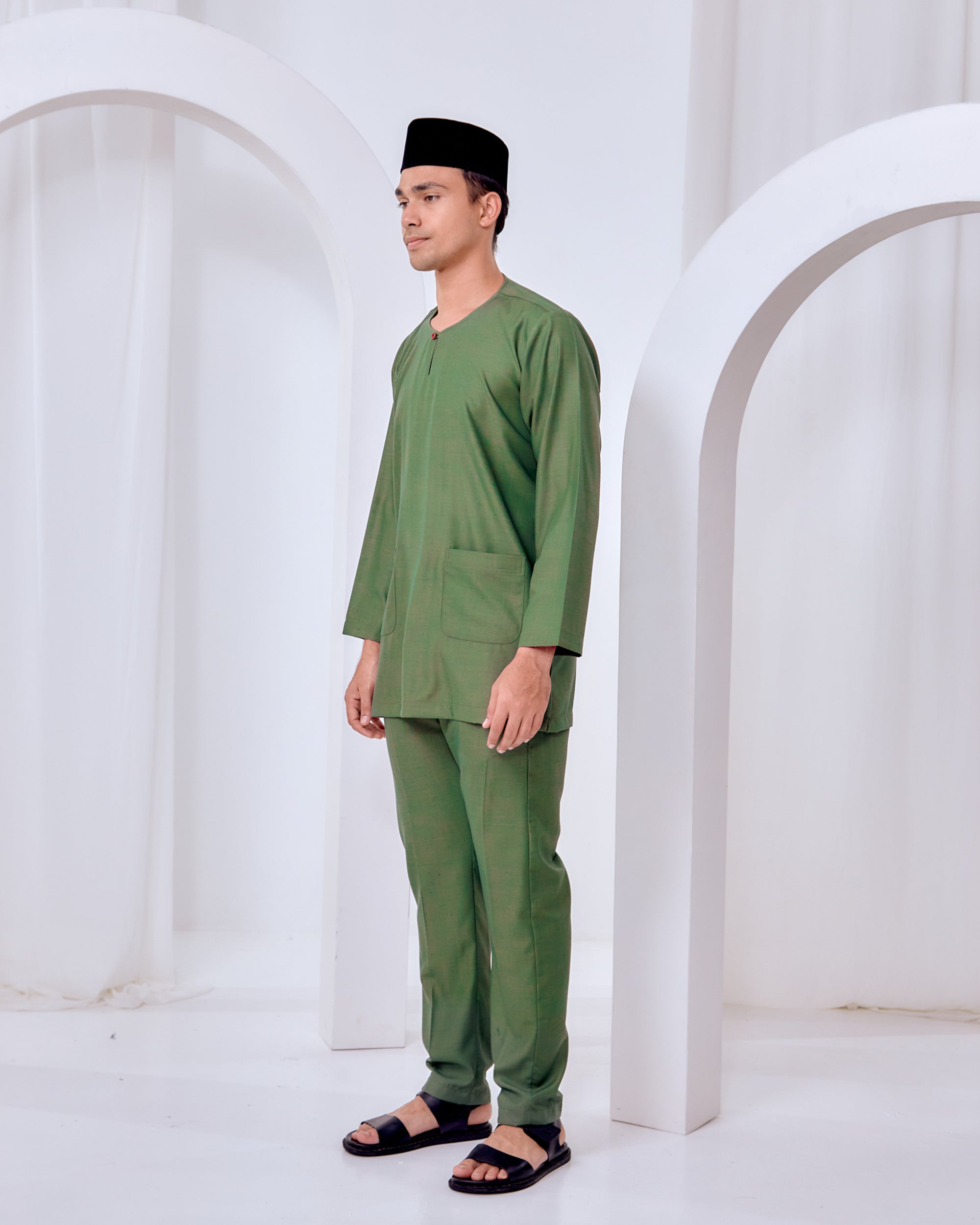 Baju Melayu Teluk Belanga - Leaf Green