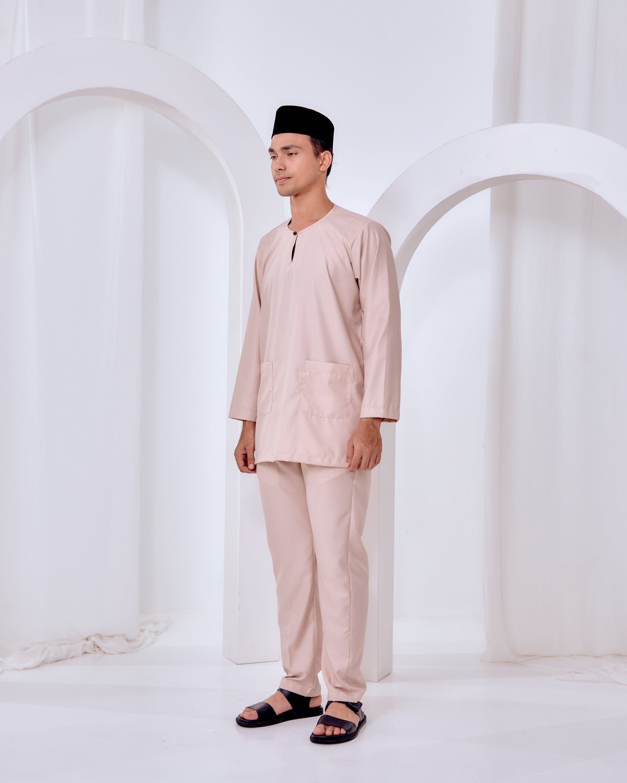 Baju Melayu Teluk Belanga - Champagne