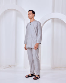 Baju Melayu Teluk Belanga - Light Gray
