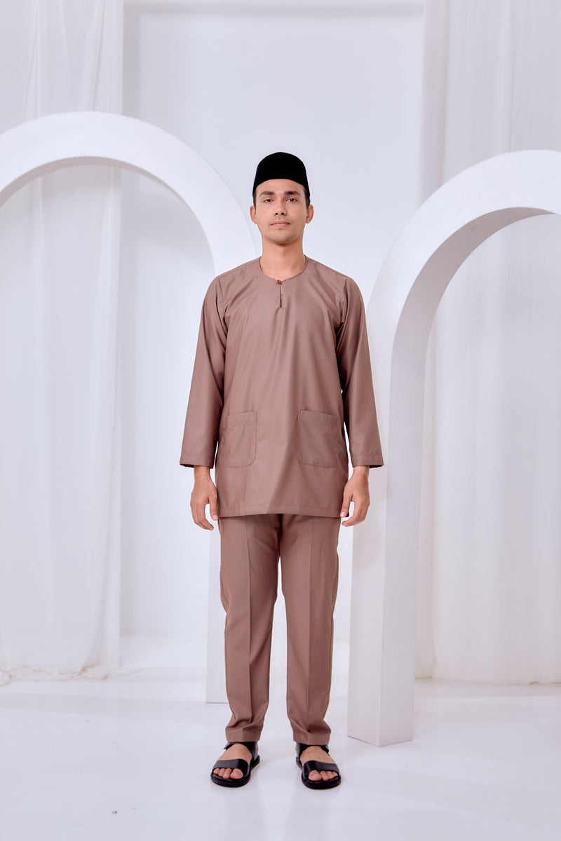 Baju Melayu Teluk Belanga - Olive Brown