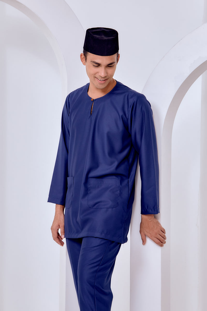 Baju Melayu Teluk Belanga - Navy Blue