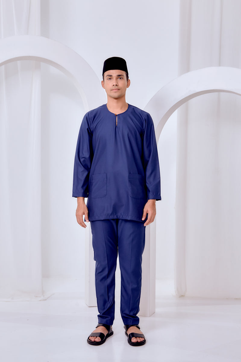 Baju Melayu Teluk Belanga - Navy Blue