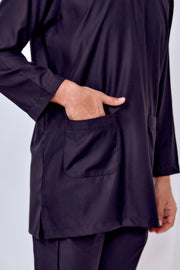 Baju Melayu Teluk Belanga - Black