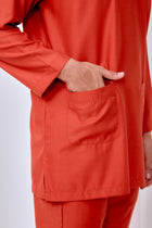 Baju Melayu Teluk Belanga - Brick Orange