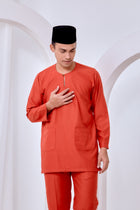 Baju Melayu Teluk Belanga - Brick Orange