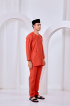 Baju Melayu Teluk Belanga - Brick Orange
