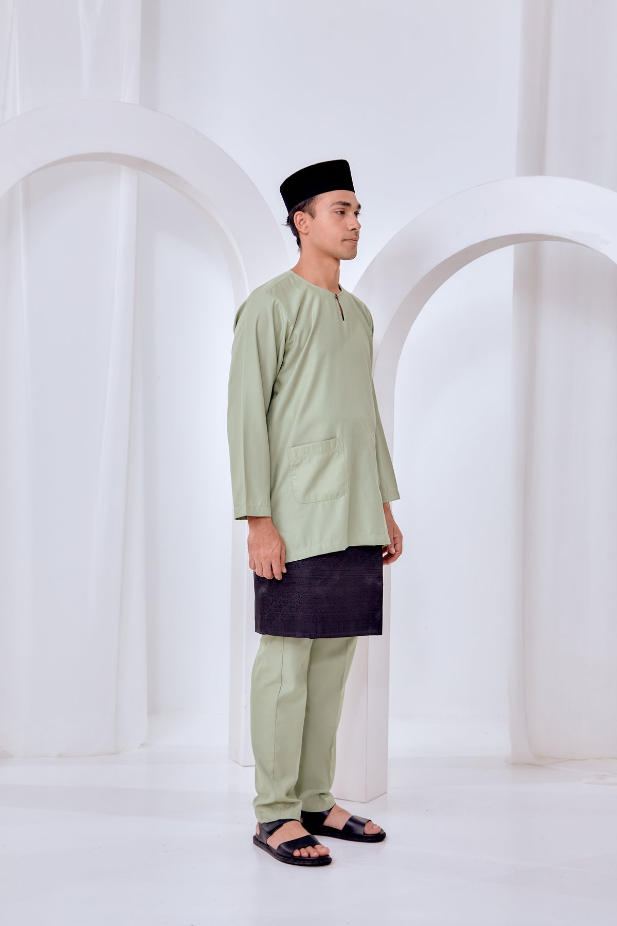 Baju Melayu Teluk Belanga - Sage Green