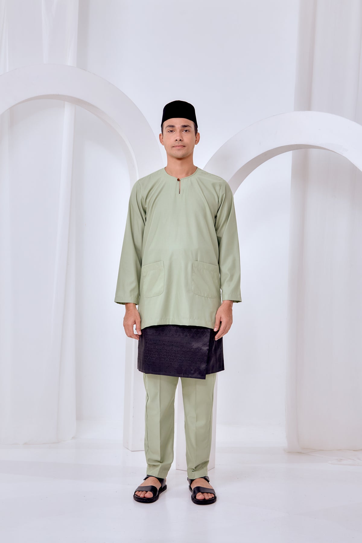 Baju Melayu Teluk Belanga - Sage Green