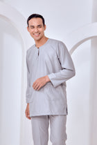 Baju Melayu Teluk Belanga - Light Gray