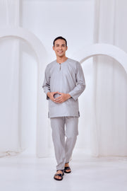 Baju Melayu Teluk Belanga - Light Gray