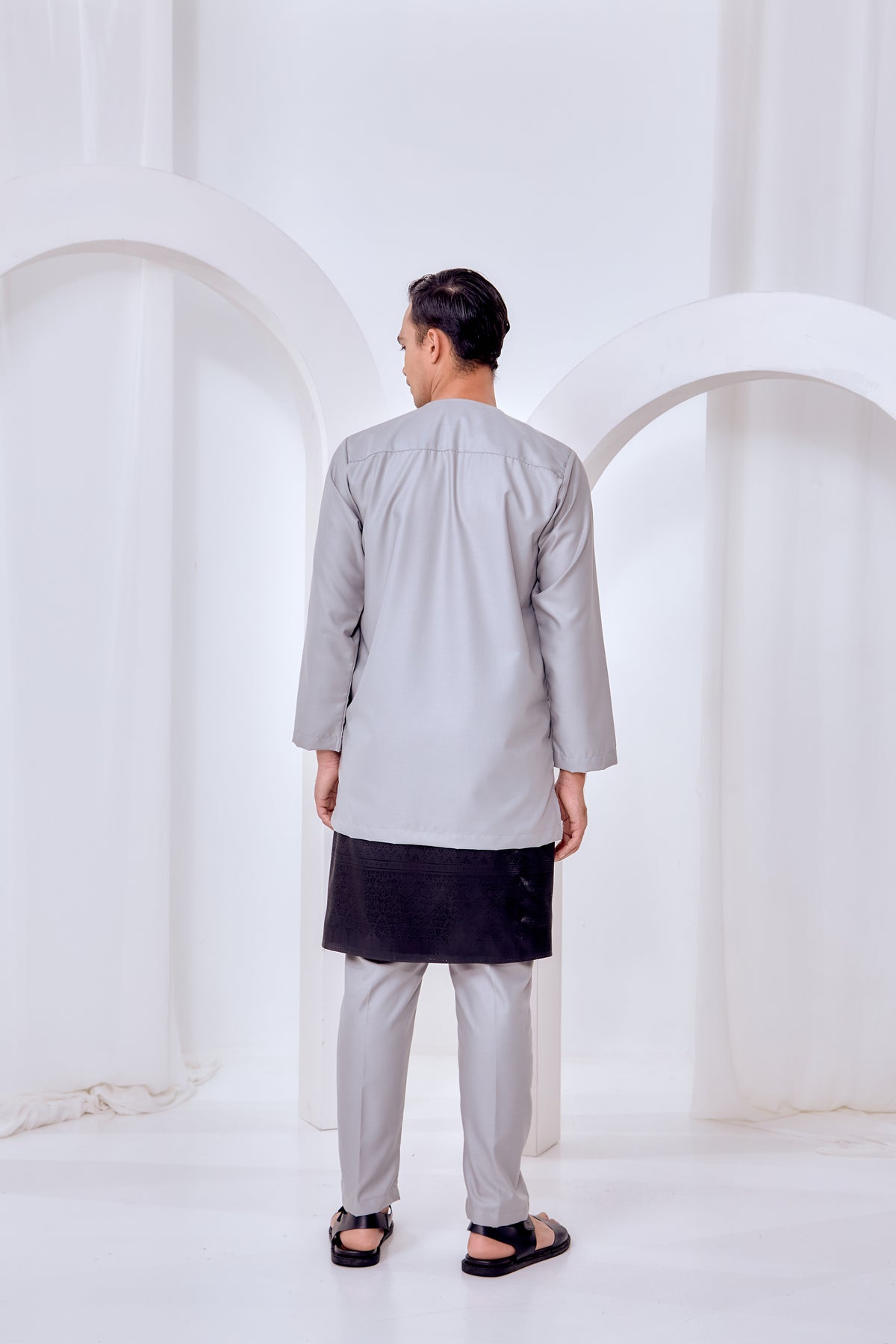 Baju Melayu Teluk Belanga - Light Gray