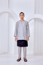 Baju Melayu Teluk Belanga - Light Gray